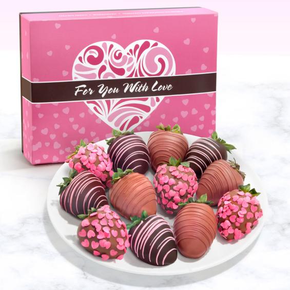 ACD2015, 12 Belgian Chocolate Covered Strawberries in With Love For You Box