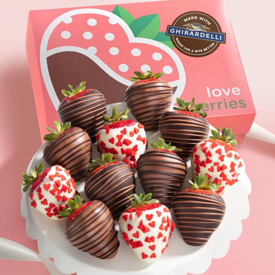 ACD2070, Made with Ghirardelli Love is Sweet Chocolate Covered Strawberries - 12 Berries