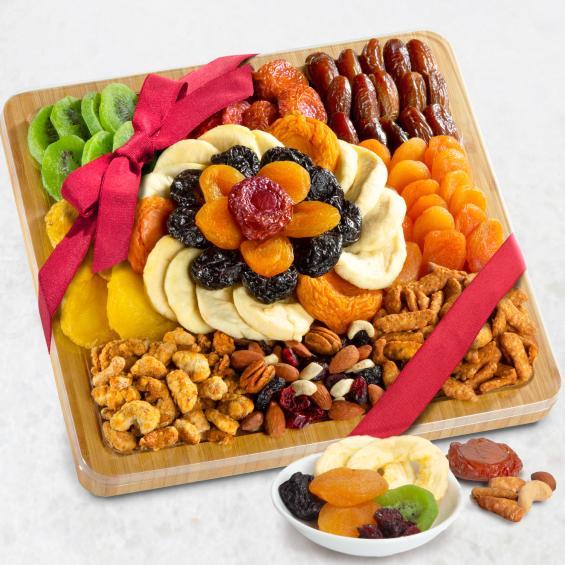 AP8076, Platter of Plenty Dried Fruit & Nuts Gift