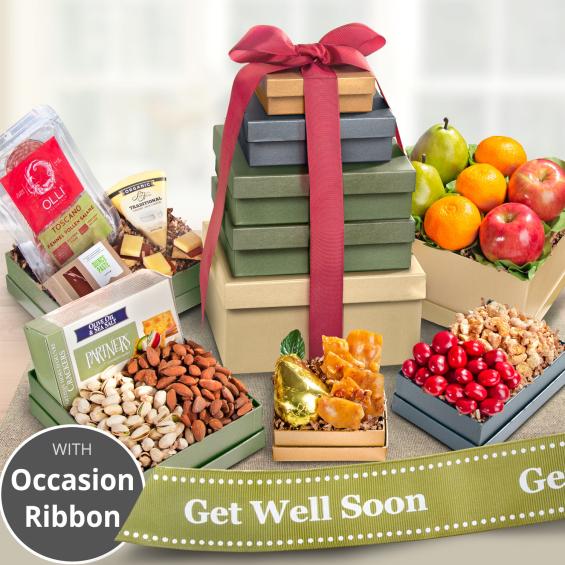 ATC0436G, Get Well Market Deluxe Fruit & Charcuterie Tower