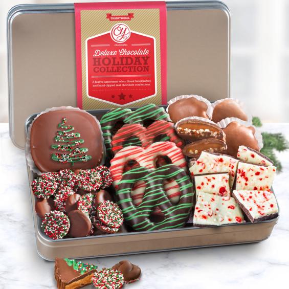 CY2201HU, DO NOT MAKE LIVE Holiday Deluxe Handmade Chocolate Collection in Gift Tin