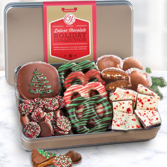 Holiday Deluxe Handmade Chocolate Collection in Gift Tin CY2201HU A Gift Inside