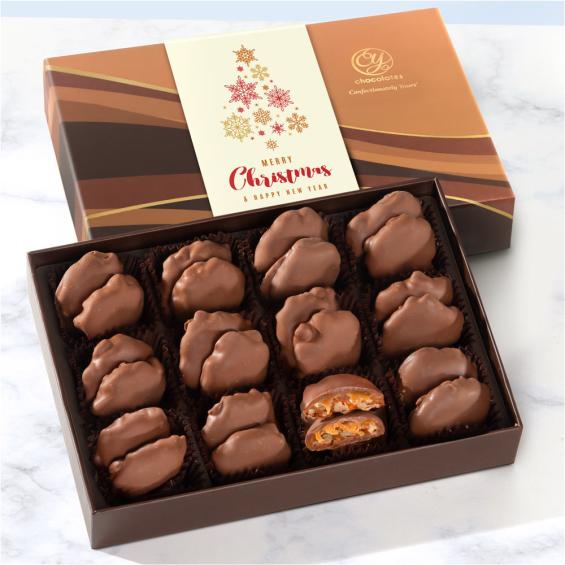 CY3300X, Christmas Holiday 1.5 Lbs Milk Chocolate Caramel Pecan Patties