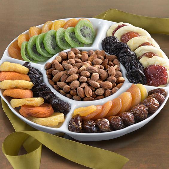 GC1005, Ceramic Party Dish with Dried Fruit & Nuts