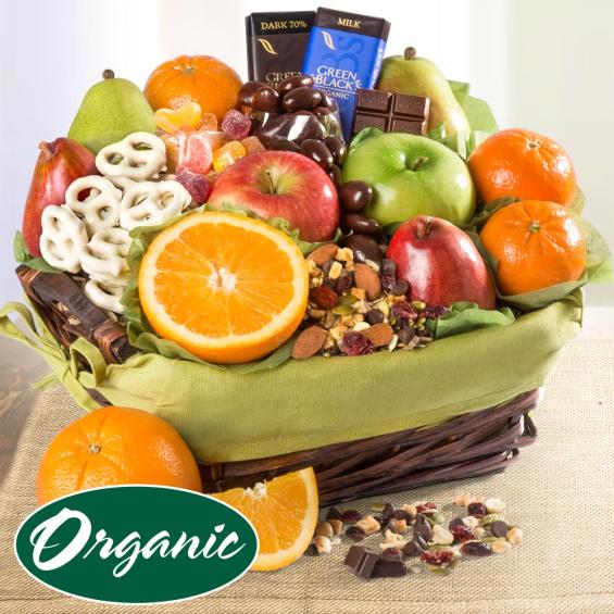 Organic Fruit, Sweets & Snacks Gift Basket RA4002 A Gift Inside