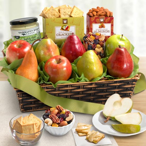 AP8019P, Plain Box (no branding) Classic Fruit and Gourmet Gift Basket