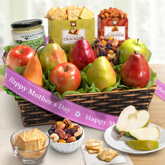 AP8019M, Happy Mothers Day Classic Fruit and Gourmet Gift Basket