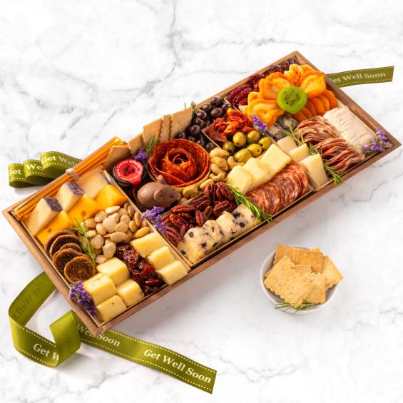 CH3000G, Get Well Nibble Charcuterie Premium Board for 6-9