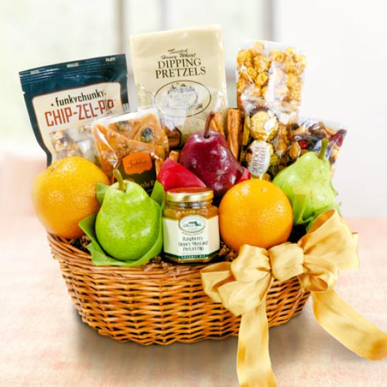 FA1102, Picnic Time Fruit and Gourmet Snacks Basket