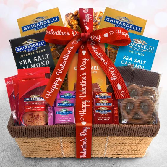 GHA3003V, Valentine's Deluxe Ghirardelli Delights Gift Basket