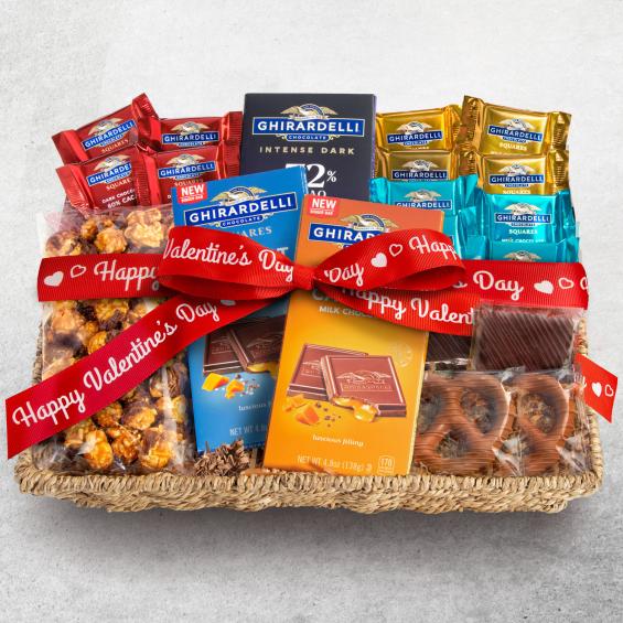 GHA4001V, Valentine's Signature Ghirardelli Chocolate Delights Gift Basket