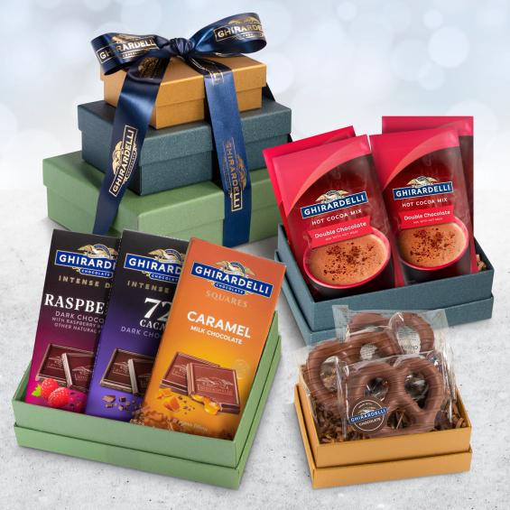GHT1001, Ghirardelli Chocolate Greetings Gift Tower
