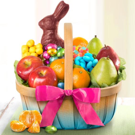 Easter Bunny Fruit and Treats Gift Basket AA4050E A