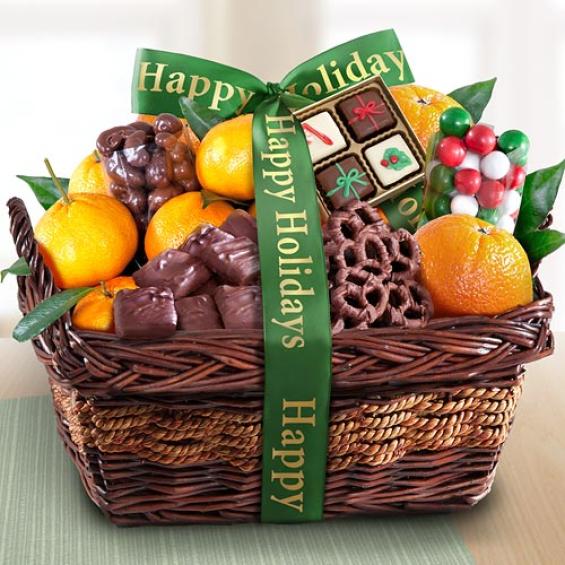 AA4057, Golden State Christmas Citrus and Chocolate Favorites Basket