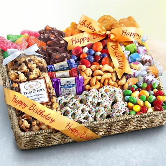 Birthday Party Chocolate Candies And Crunch Gift Basket Aa4087
