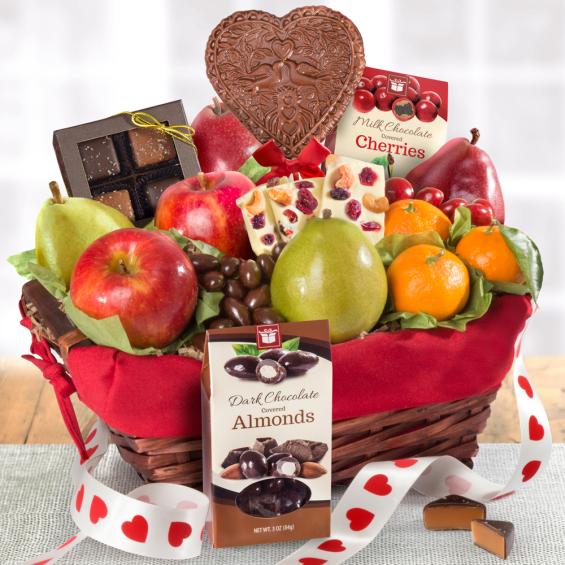 AA5025V, Valentine's Day Chocolate and Fruit Basket