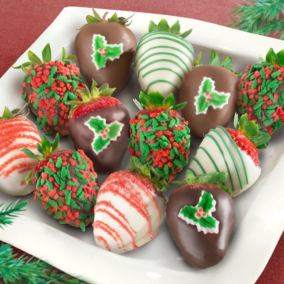acd2043 holly jolly christmas chocolate covered strawberries 12 berries - Christmas Chocolate Covered Strawberries acd2043 holly jolly christmas chocolate covered strawberries 12 berries - Christmas Chocolate Covered Strawberries