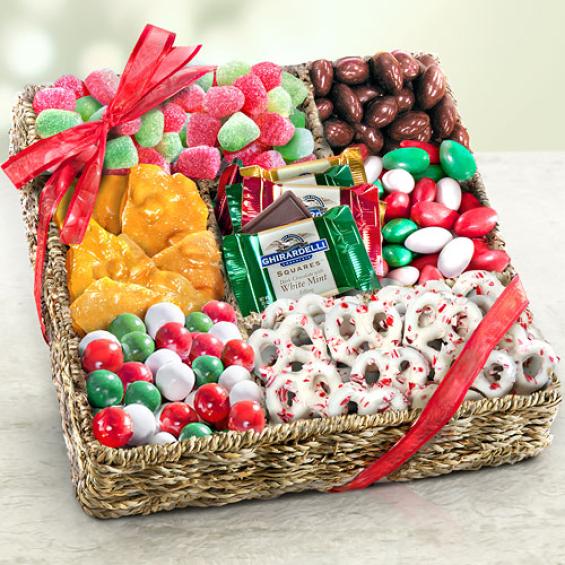 AG0003, Holiday Sweets and Treats Christmas Candy Basket