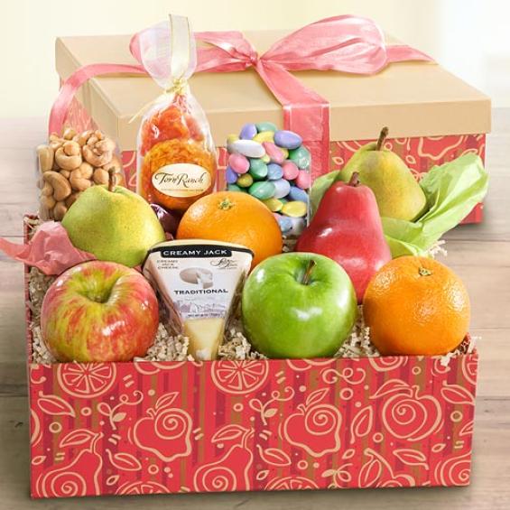 AG1002SP, Spring Celebration Fruit and Gourmet  Gift Box