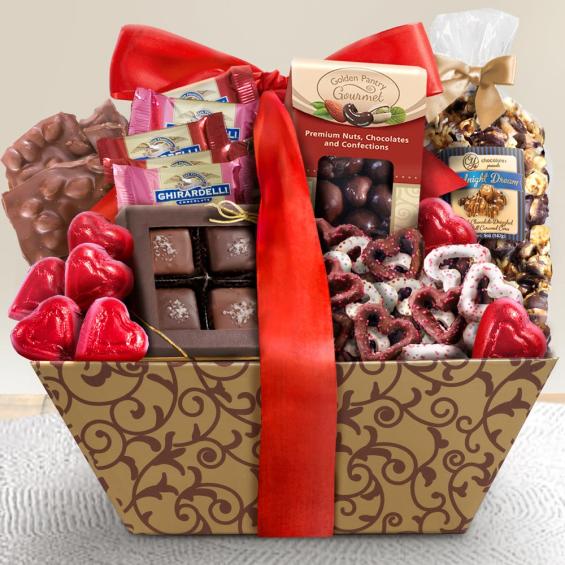 AP0003V, Chocolate Galore Valentine Gift Basket