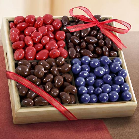 AP8015I, Chocolate Covered Bliss Fruit and Nuts Tray - Summer Shipping