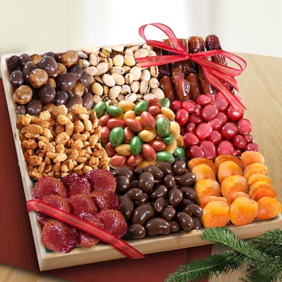 AP8071, Deluxe Fruit, Nuts and Sweets to Share Gift Tray