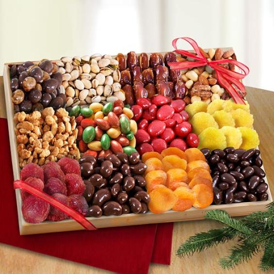 AP8072, Grand Fruit, Nuts and Sweets to Share Gift Tray