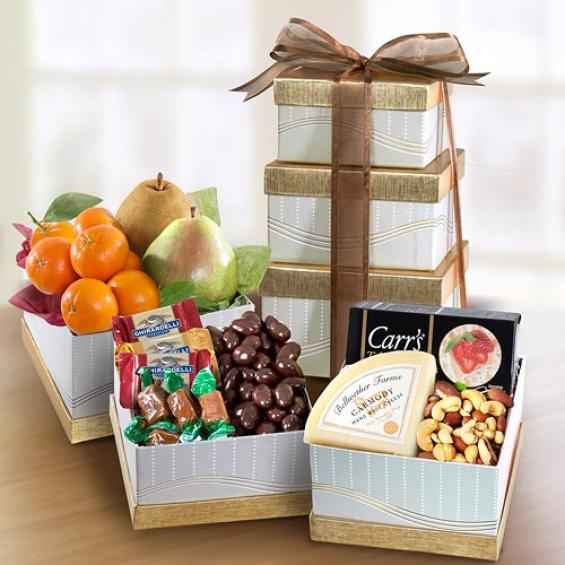 AT0017, Sonoma Fruit, Treats and Cheese Tower