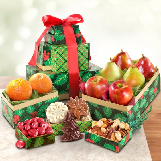 Holly Jolly Best Christmas Fruit Tower AT0234 A Gift Inside