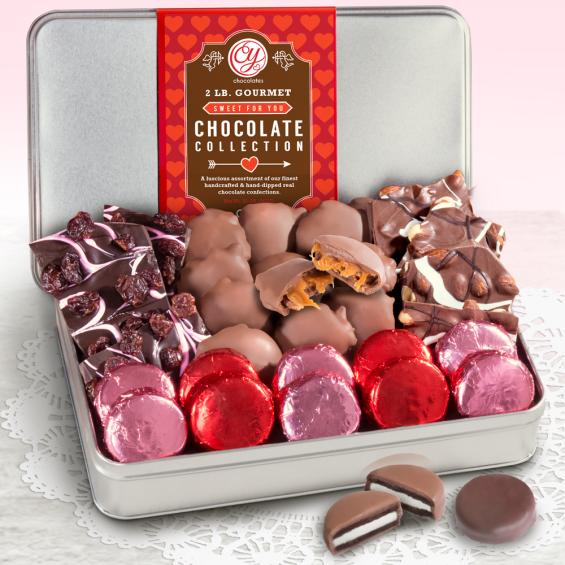 CY4305V, Valentines Day 2 LB Chocolate Assortment Gift Tin