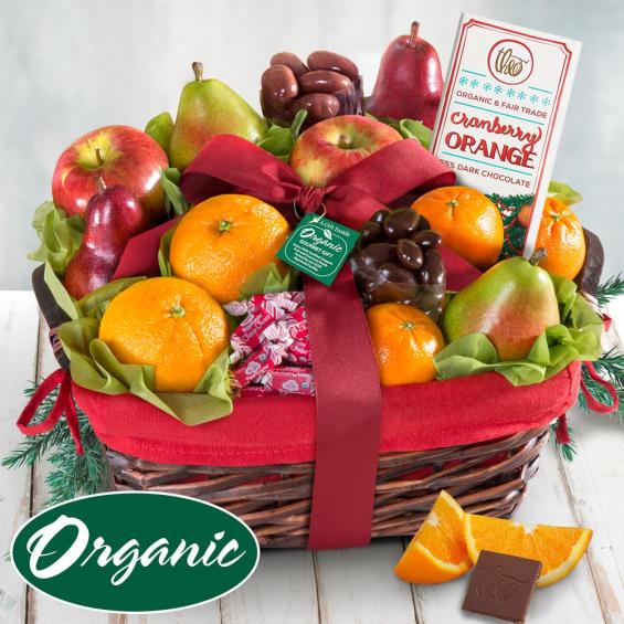 Organic Fruit and Gourmet Holiday Gift Basket RA4012 A Gift Inside