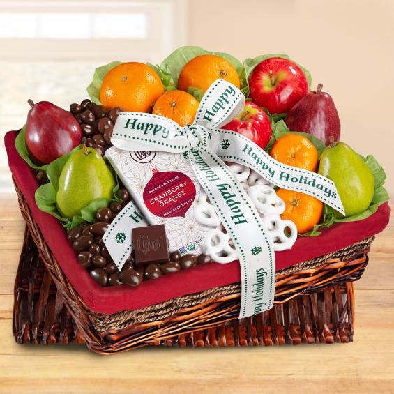 RA4016H, Happy Holidays Organic Celebration Basket
