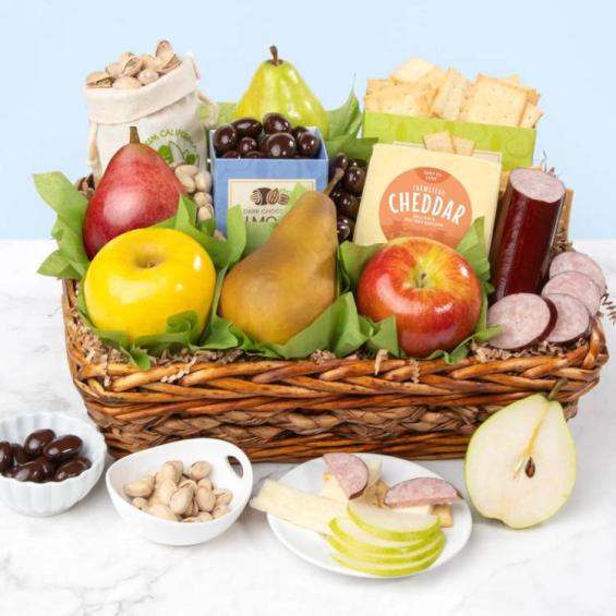 AA4025, Fruit, Cheese & Meat Classic Gourmet Basket