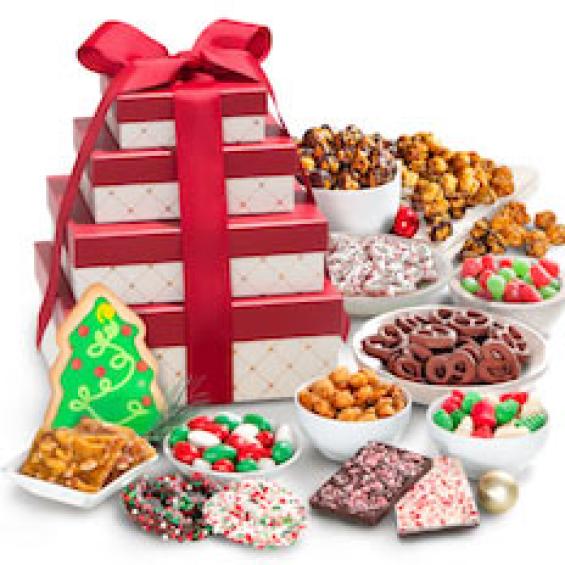 AT0475, Chocolate, Caramel & Christmas Candy Gift Tower