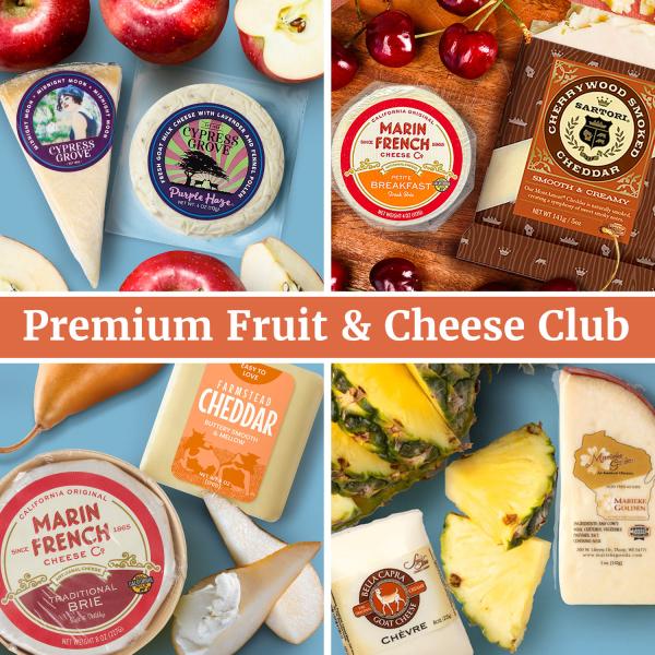 AF1600, Fruitfully Deluxe Fruit and Cheese Club with 2 Cheeses Monthly (3-12 Months)