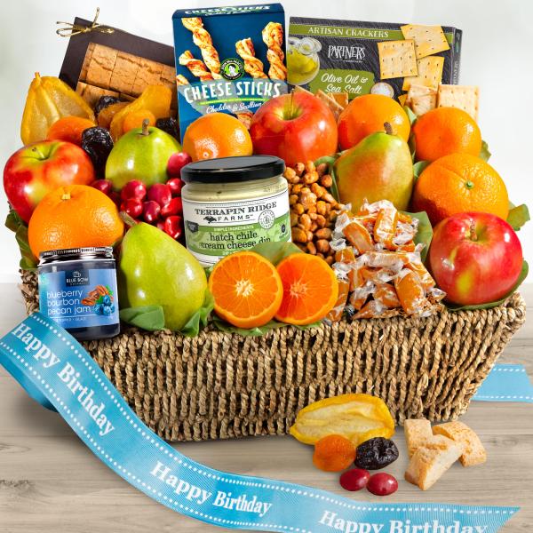 AA4016B, Happy Birthday California Farmstead Fruit Gift Basket