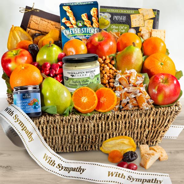 AA4016S, With Sympathy California Farmstead Fruit Gift Basket