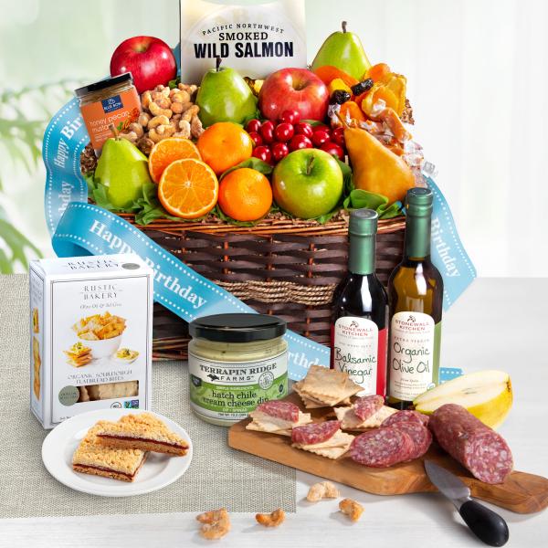 AA4018B, Happy Birthday Generous Gourmet Market Favorites Fruit Basket