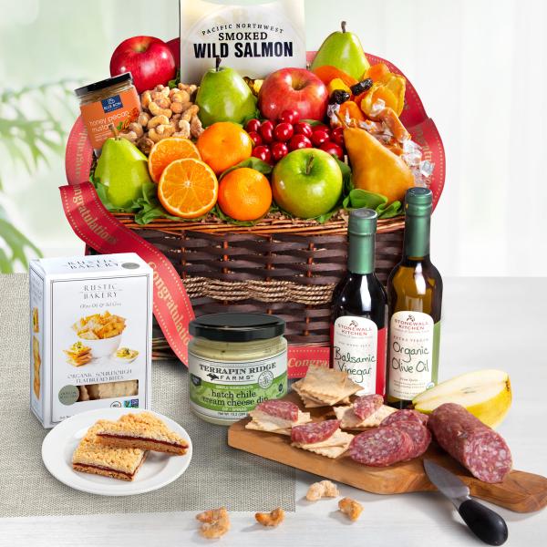 AA4018C, Congratulations Generous Gourmet Market Favorites Fruit Basket