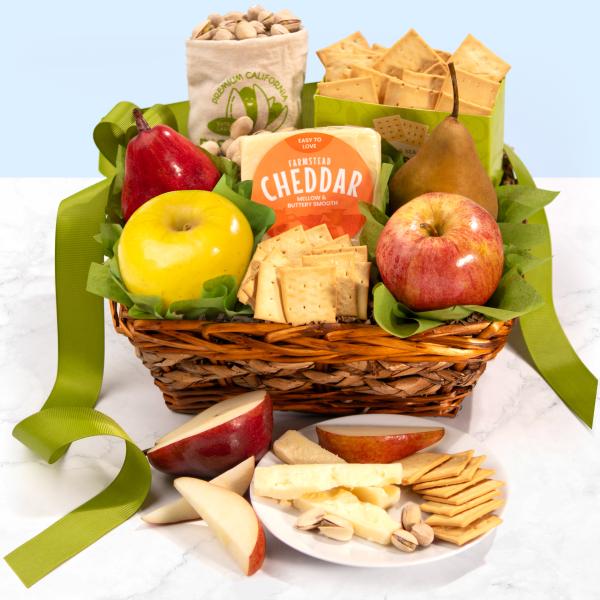 AA4028, Fruit, Nut & Cheese Gift Basket