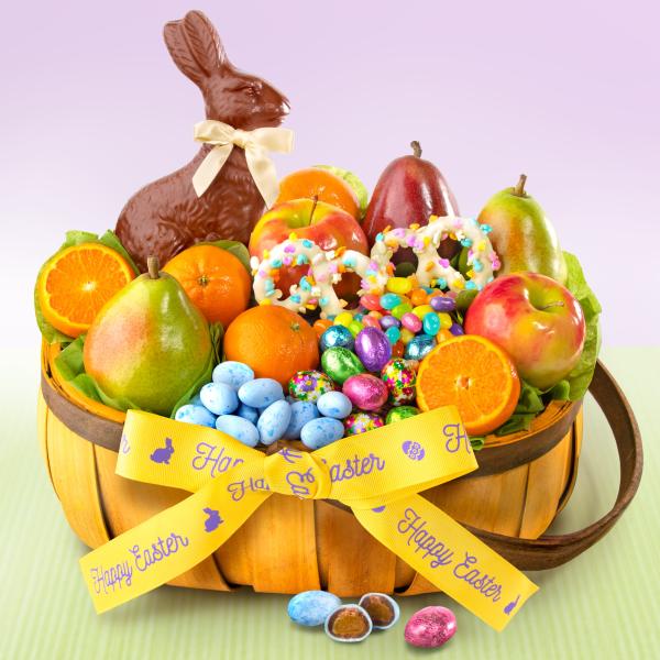 AA4050E, Easter Bunny Fruit and Treats Gift Basket