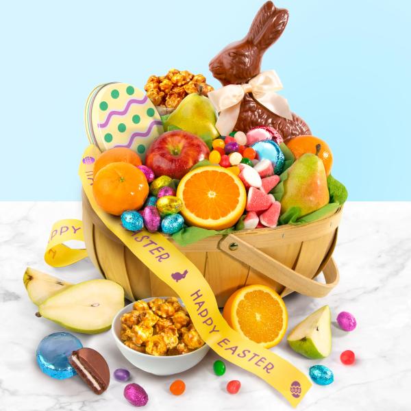 AA4050E, Easter Bunny Fruit and Treats Gift Basket
