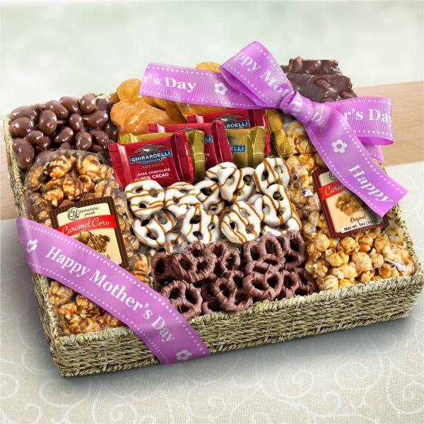 AA4056M, Mother's Day Chocolate Caramel and Crunch Grand Gift Basket with Snacks