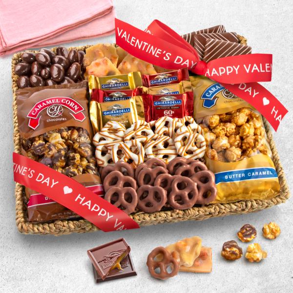 AA4056V, Happy Valentine's Day Chocolate, Caramel and Crunch Grand Gift Basket