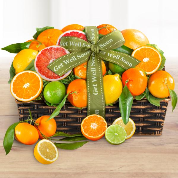 AA4072G, Get Well Soon Sweet Sunshine Citrus Fruit Gift Basket