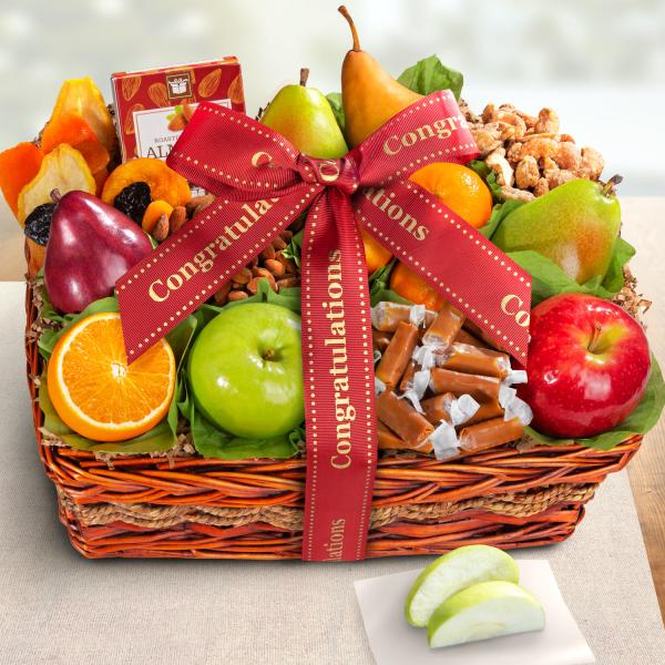 AA4094C, Congratulations Orchard Delight Fruit and Gourmet Basket