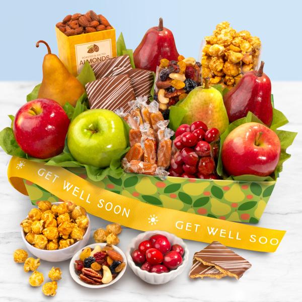 AA4094G, Get Well Soon Orchard Delight Fruit and Gourmet Basket