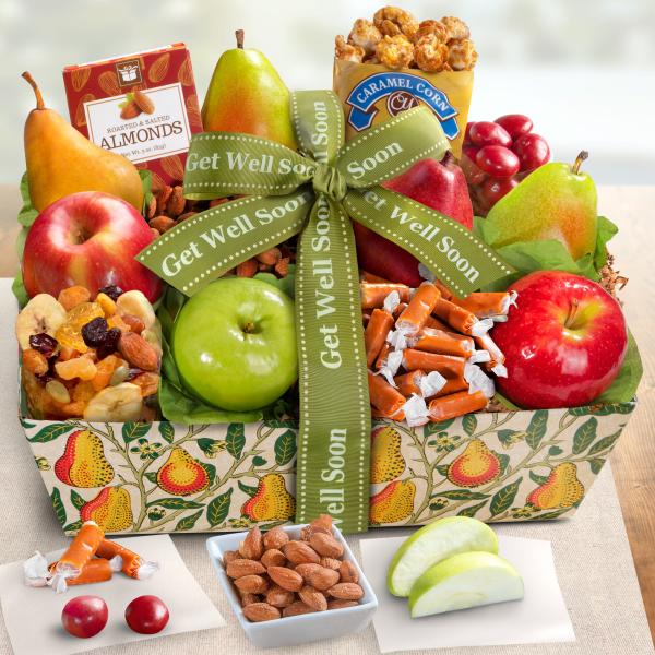AA4094G, Get Well Soon Orchard Delight Fruit and Gourmet Basket
