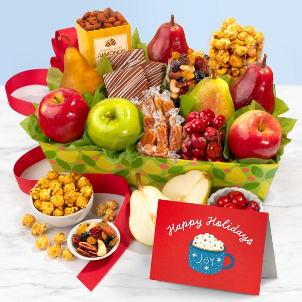 Happy Holidays Orchard Delight Fruit and Gourmet Basket AA4094H, Happy Holidays Orchard Delight Fruit and Gourmet Basket