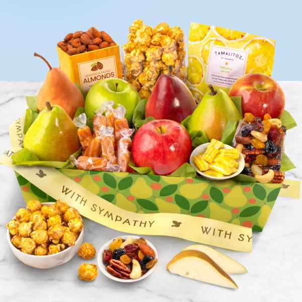 AA4094S, Sympathy Orchard Delight Fruit and Gourmet Basket